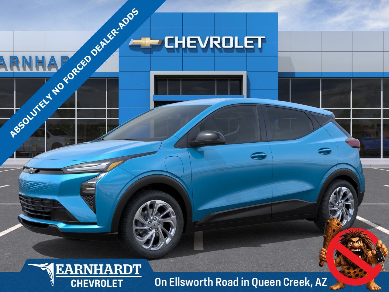 2027 Chevrolet Bolt LT in Marina Blue Metallic — front three-quarter view