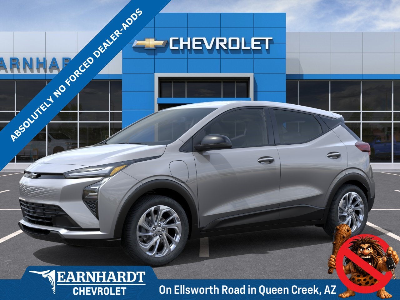 2027 Chevrolet Bolt LT in Sterling Grey Metallic — front three-quarter view