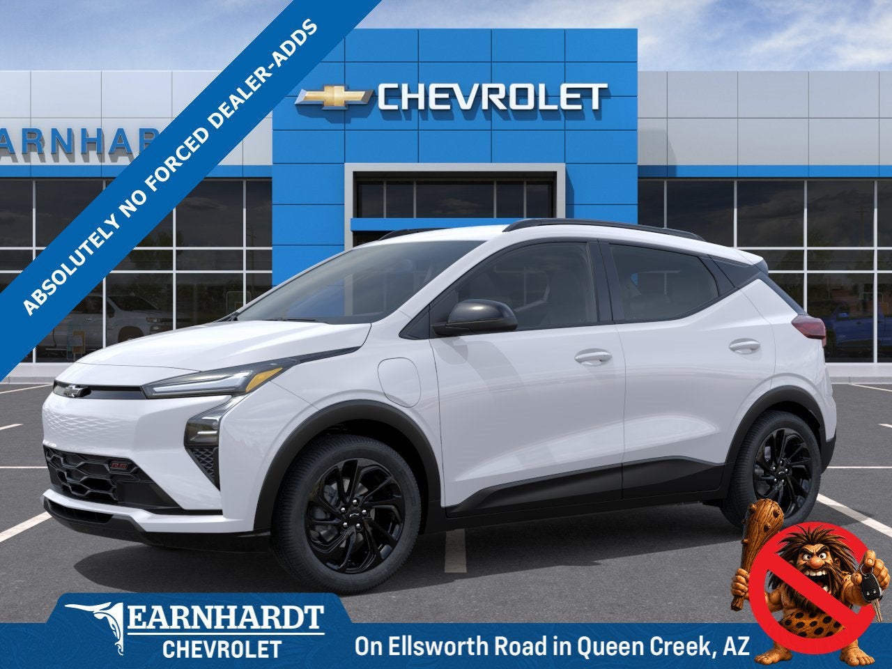 2027 Chevrolet Bolt RS in Summit White — front three-quarter view