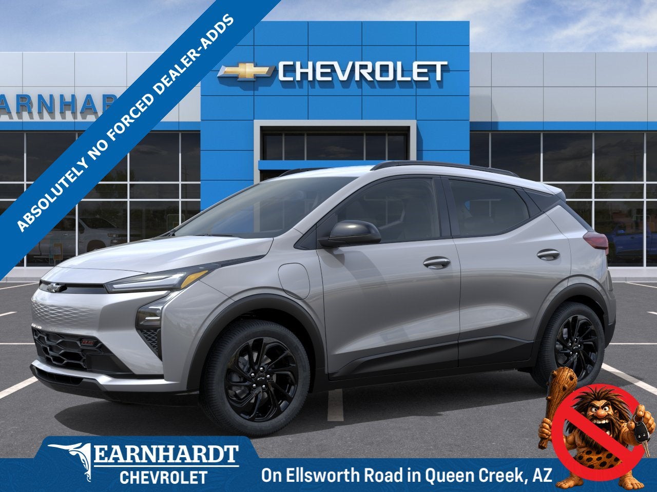 2027 Chevrolet Bolt RS in Sterling Grey Metallic — front three-quarter view