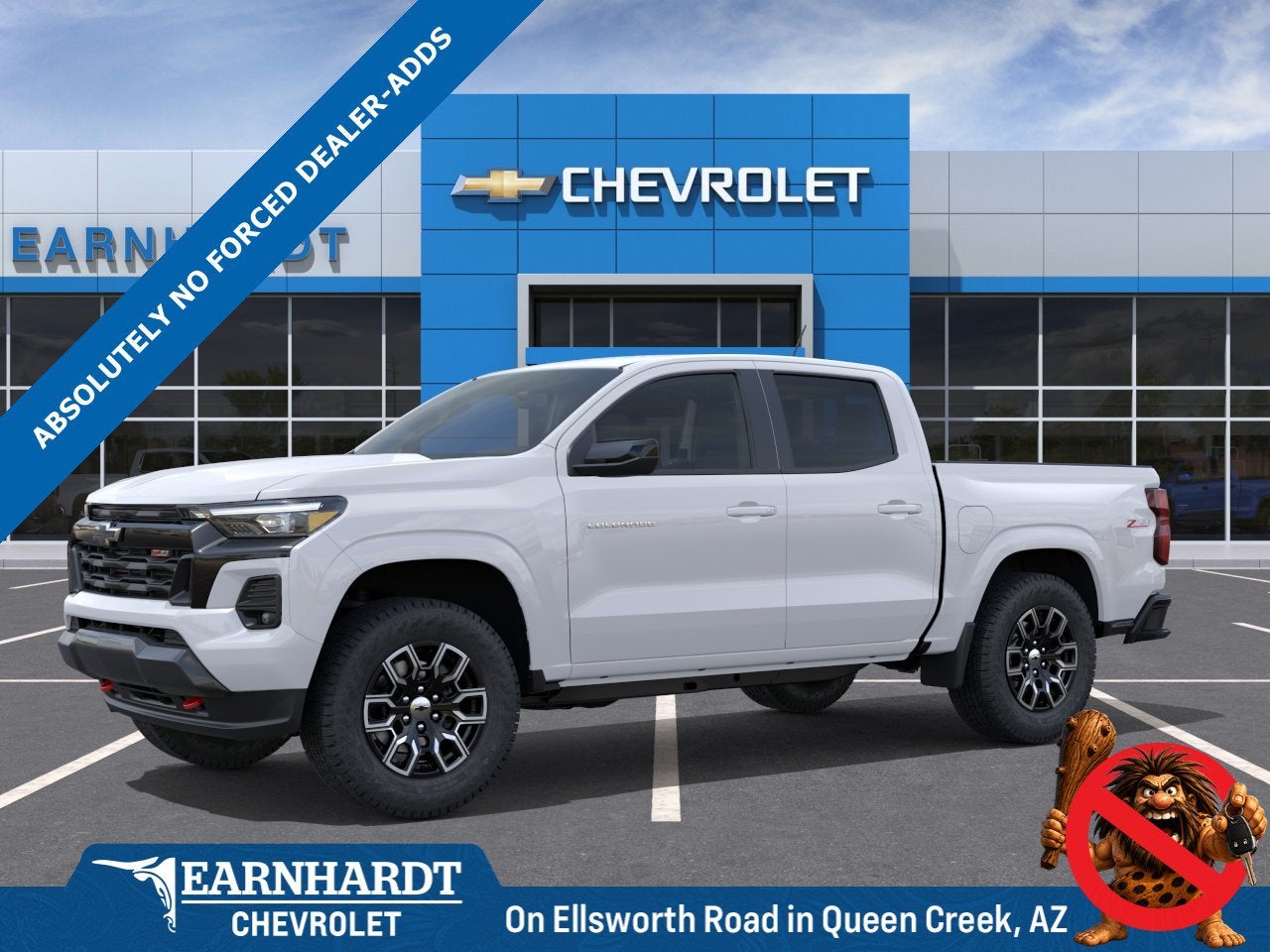 2026 Chevrolet Colorado Z71 in Summit White — front three-quarter view