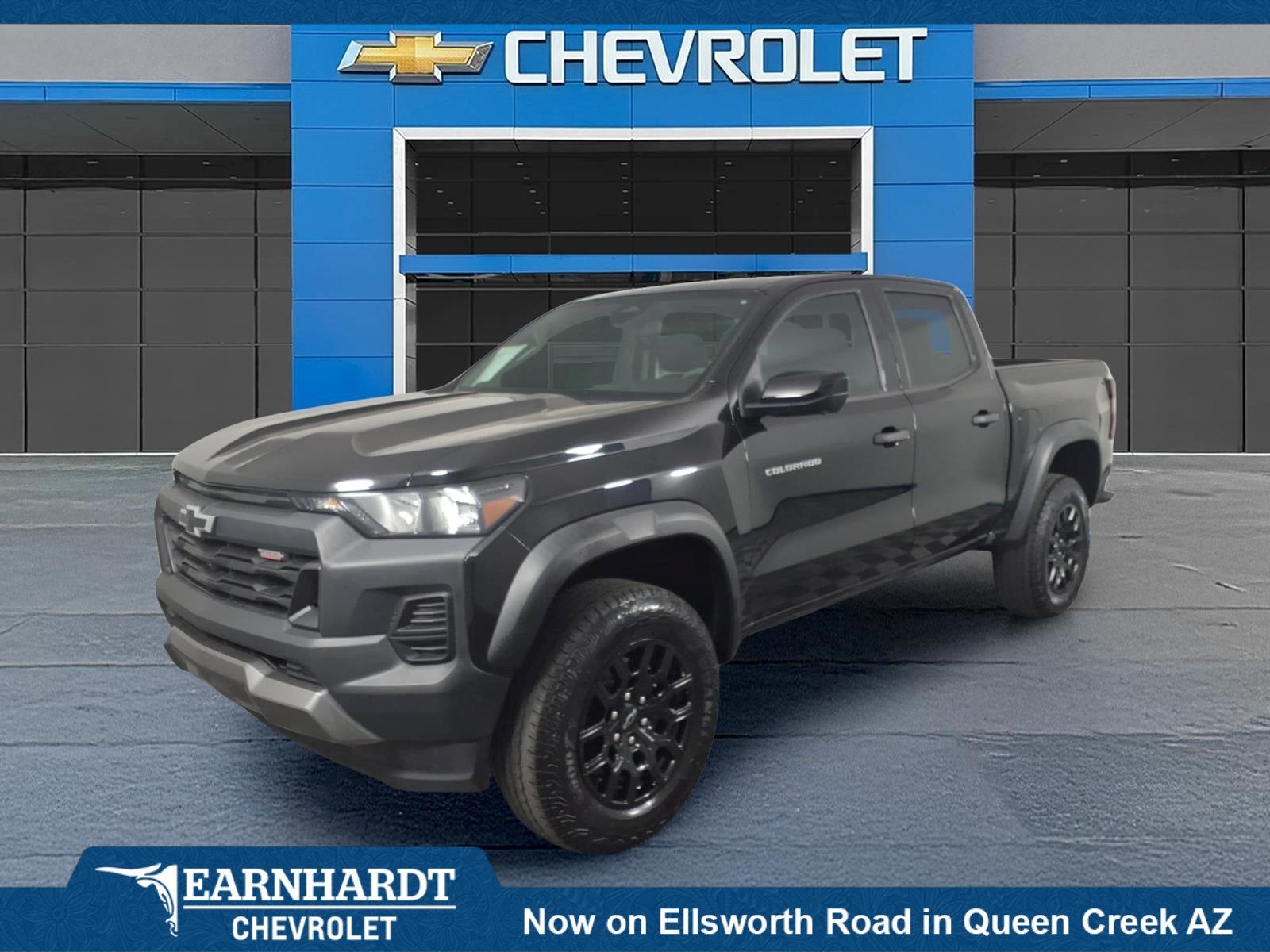 2023 Chevrolet Colorado Trail Boss in Black — front three-quarter view