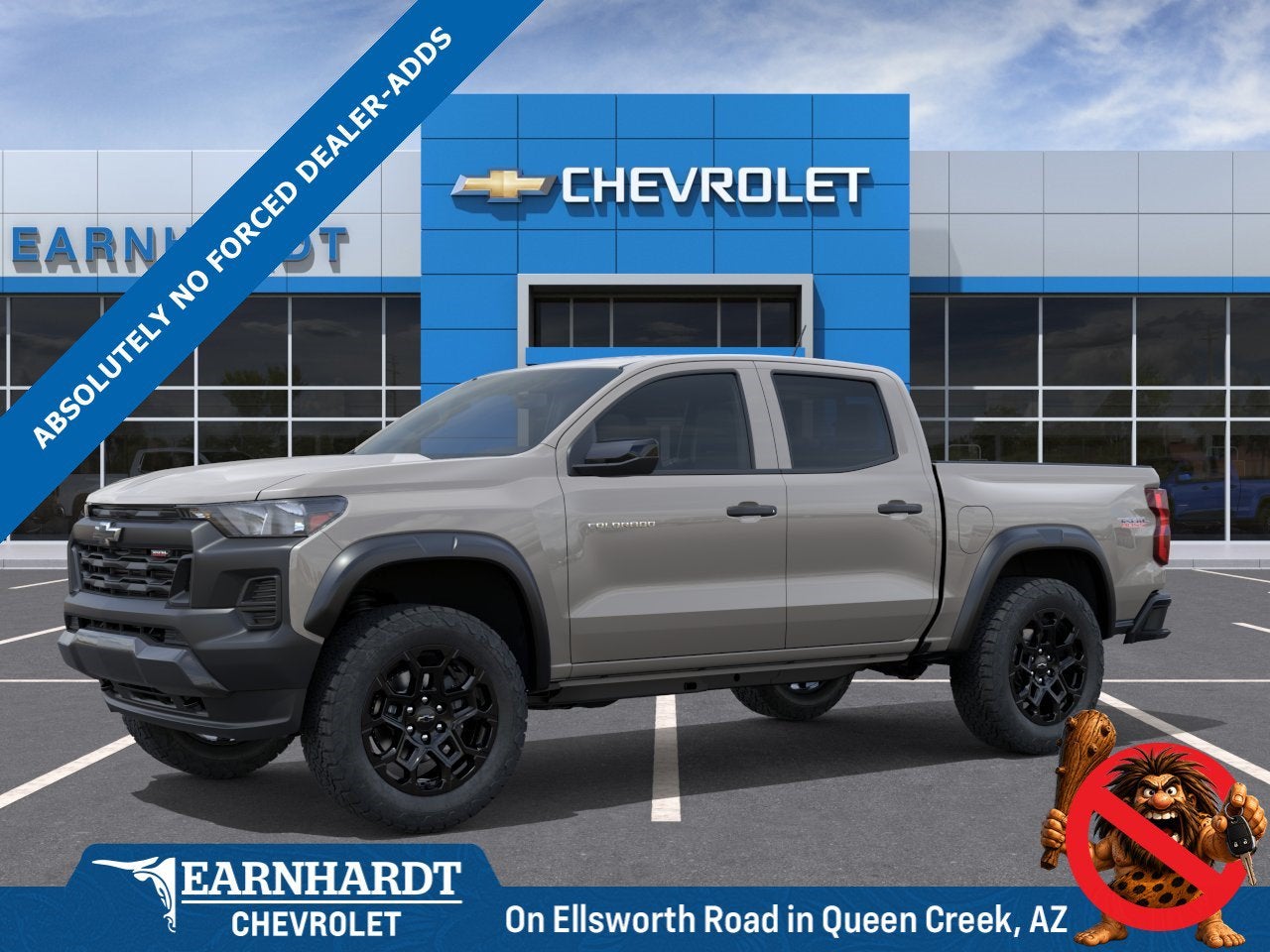 2026 Chevrolet Colorado Trail Boss in White Sands — front three-quarter view