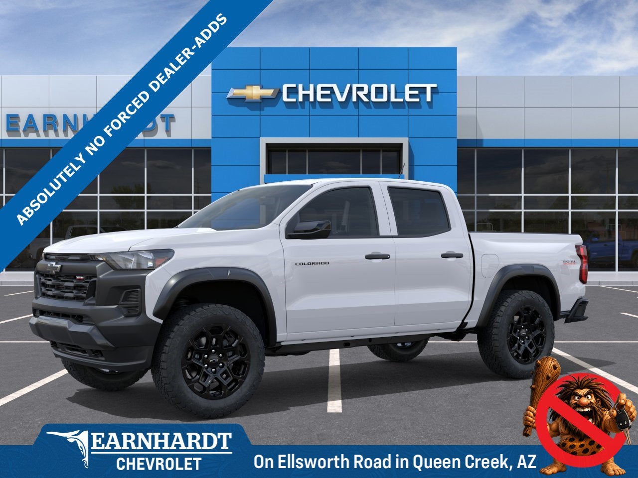 2026 Chevrolet Colorado Trail Boss in Summit White — front three-quarter view