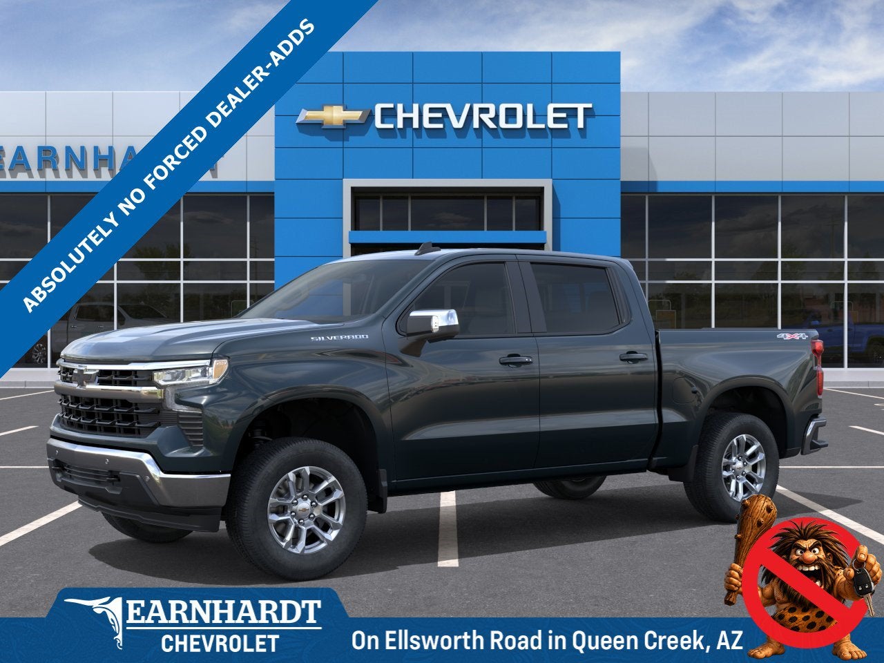 2026 Chevrolet Silverado 1500 LT in Cypress Gray — front three-quarter view