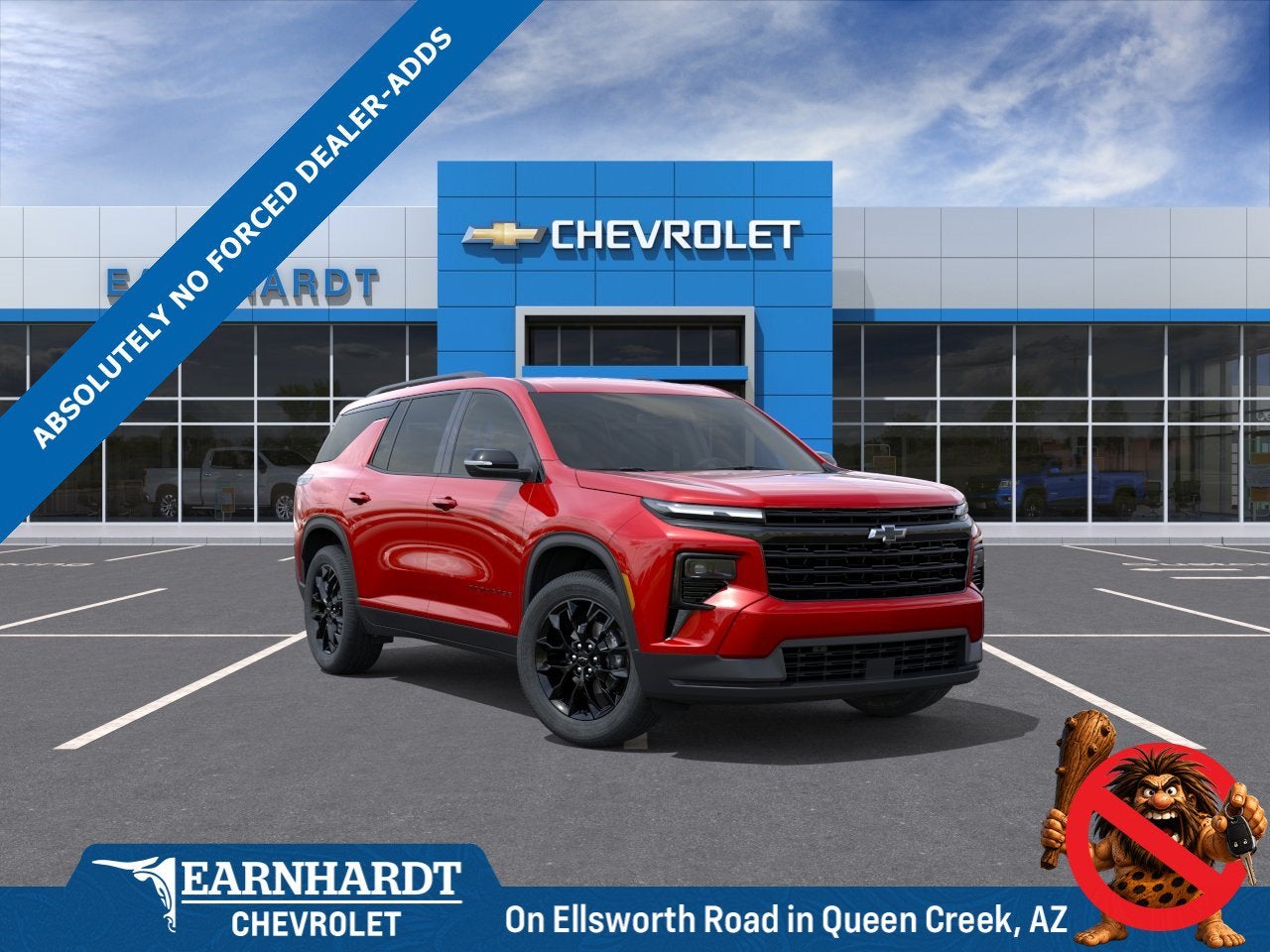 2026 Chevrolet Traverse LT in Radiant Red Tintcoat — front three-quarter view
