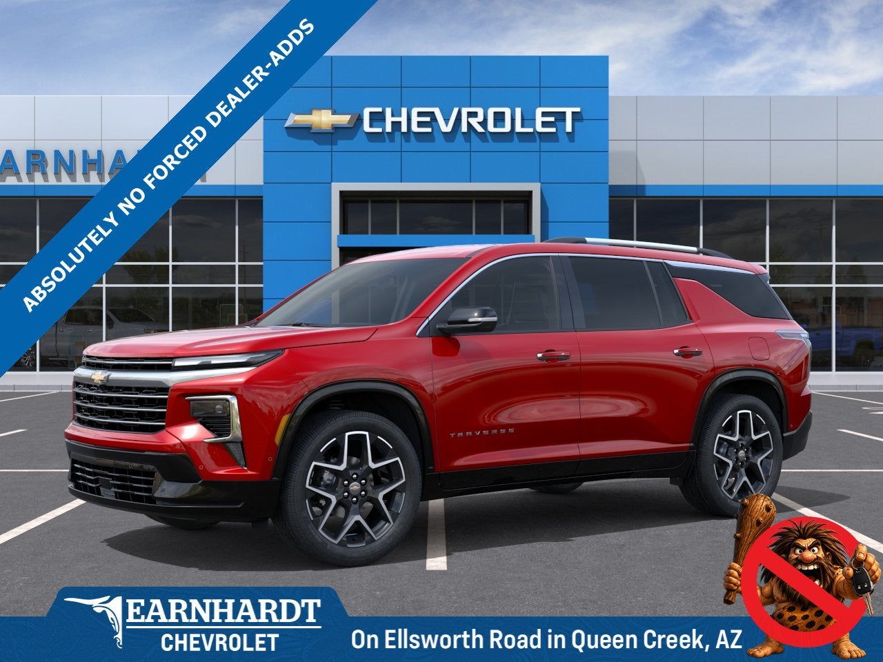 2026 Chevrolet Traverse High Country in Radiant Red Tintcoat — front three-quarter view