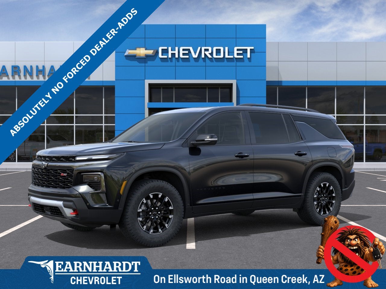 2026 Chevrolet Traverse Z71 in Mosaic Black Metallic — front three-quarter view