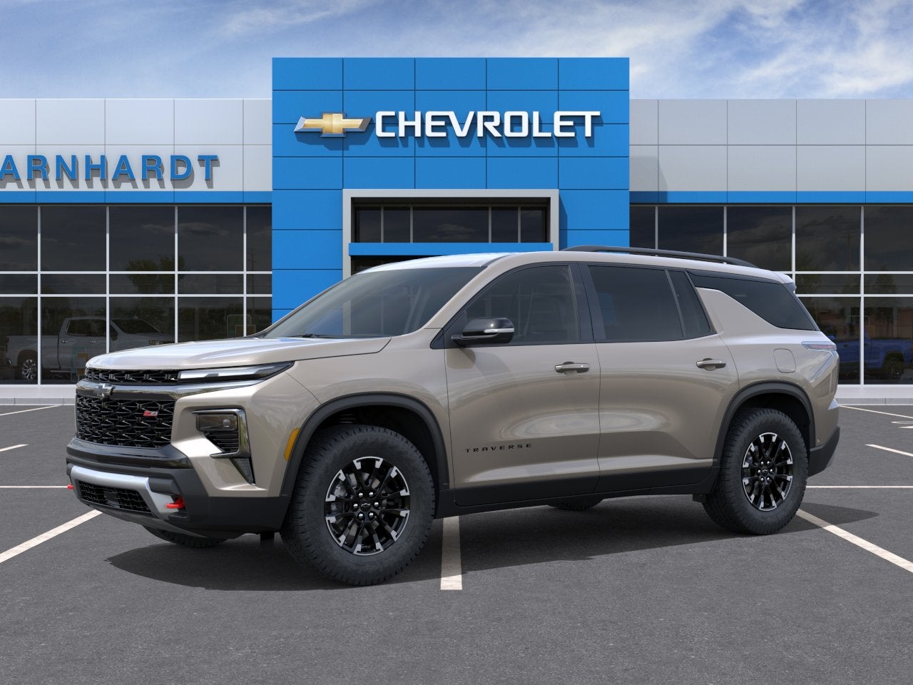 2026 Chevrolet Traverse Z71 in Sandstone Gray — front three-quarter view
