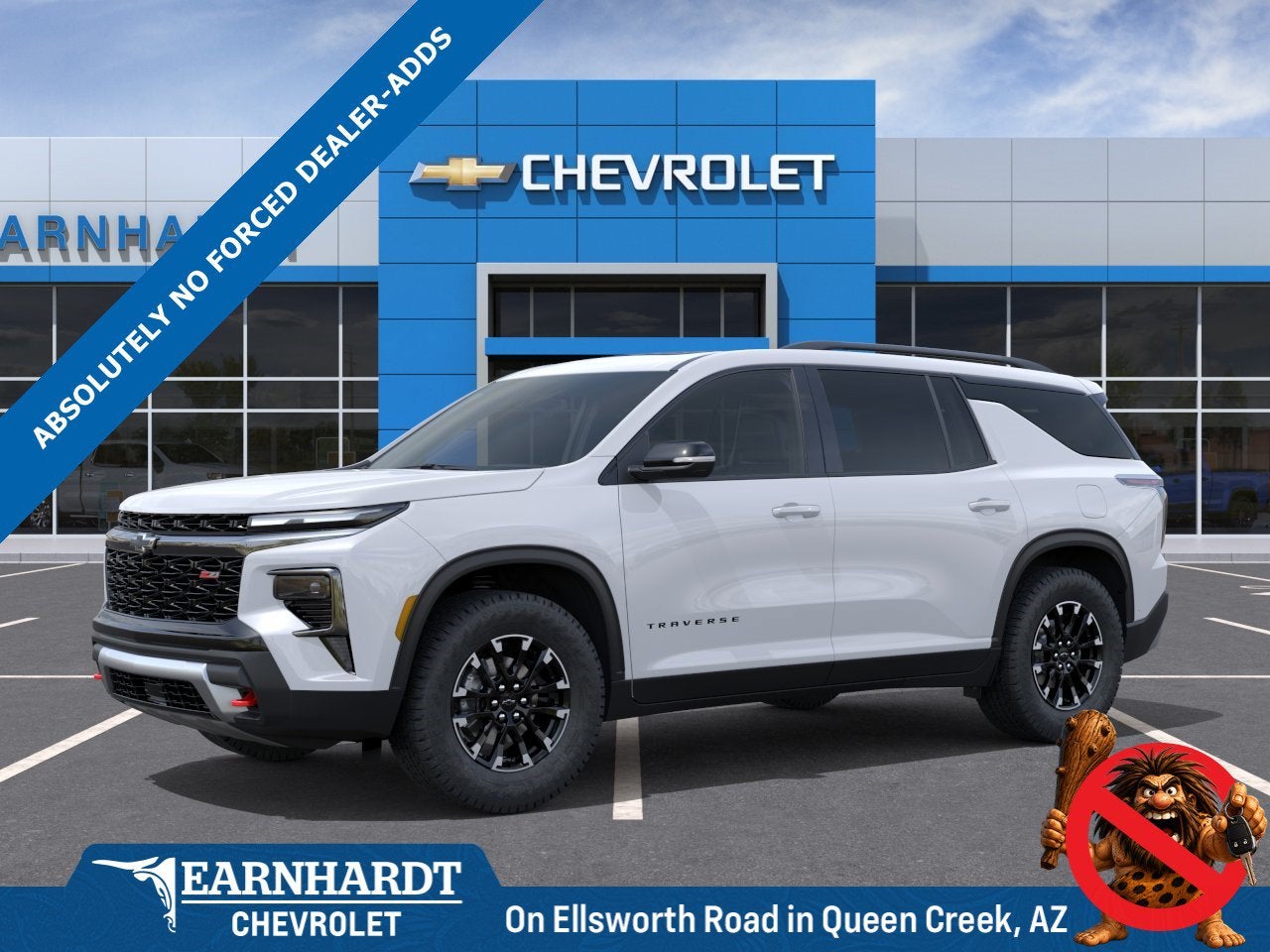 2026 Chevrolet Traverse Z71 in Polar White Tricoat — front three-quarter view