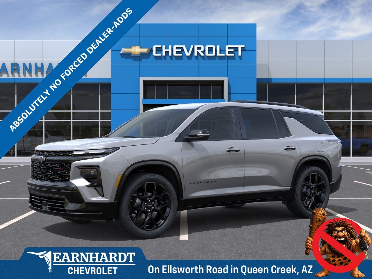 2026 Chevrolet Traverse RS in Sterling Gray Metallic — front three-quarter view