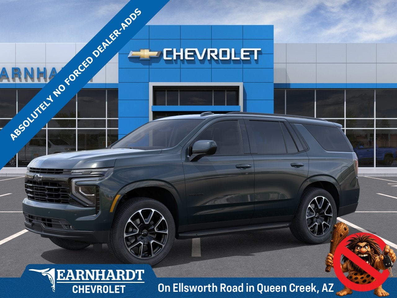 2026 Chevrolet Tahoe RST in Cypress Gray — front three-quarter view