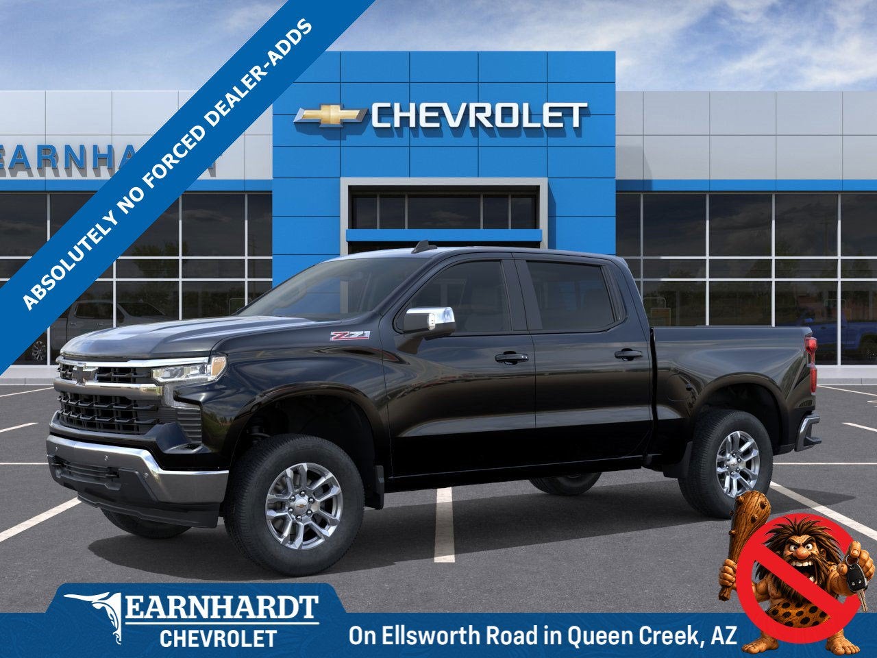 2026 Chevrolet Silverado 1500 LT in Black — front three-quarter view