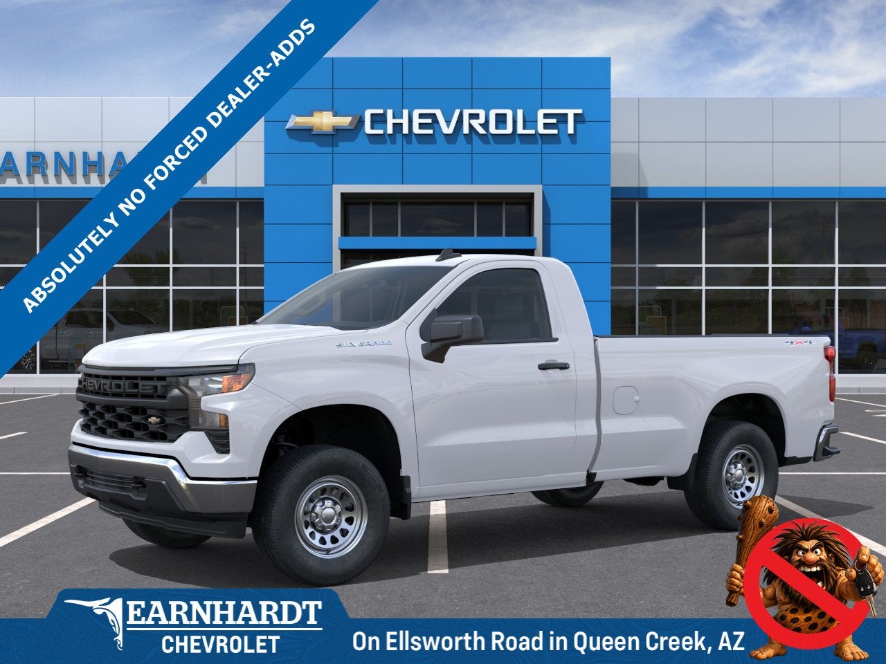 2026 Chevrolet Silverado 1500 WT in Summit White — front three-quarter view
