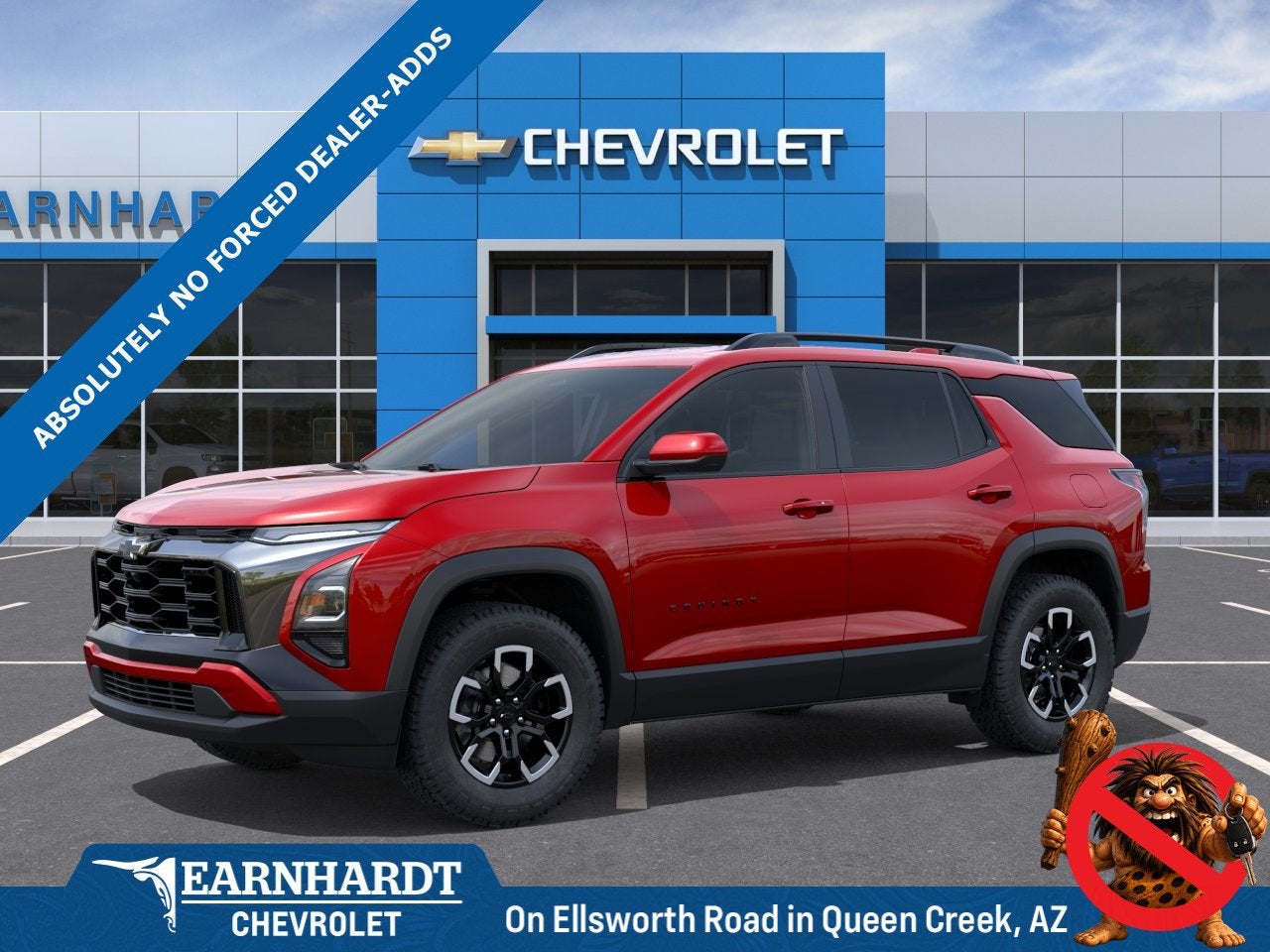 2027 Chevrolet Equinox ACTIV in Radiant Red Tintcoat — front three-quarter view