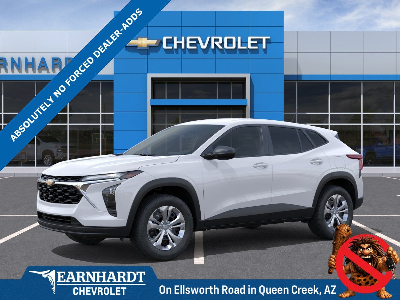 2026 Chevrolet Trax LS in Summit White — front three-quarter view