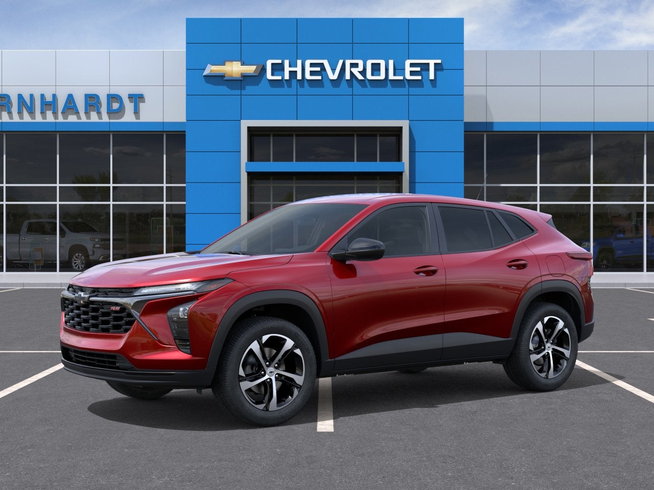 2026 Chevrolet Trax 1RS in Apex Red — front three-quarter view