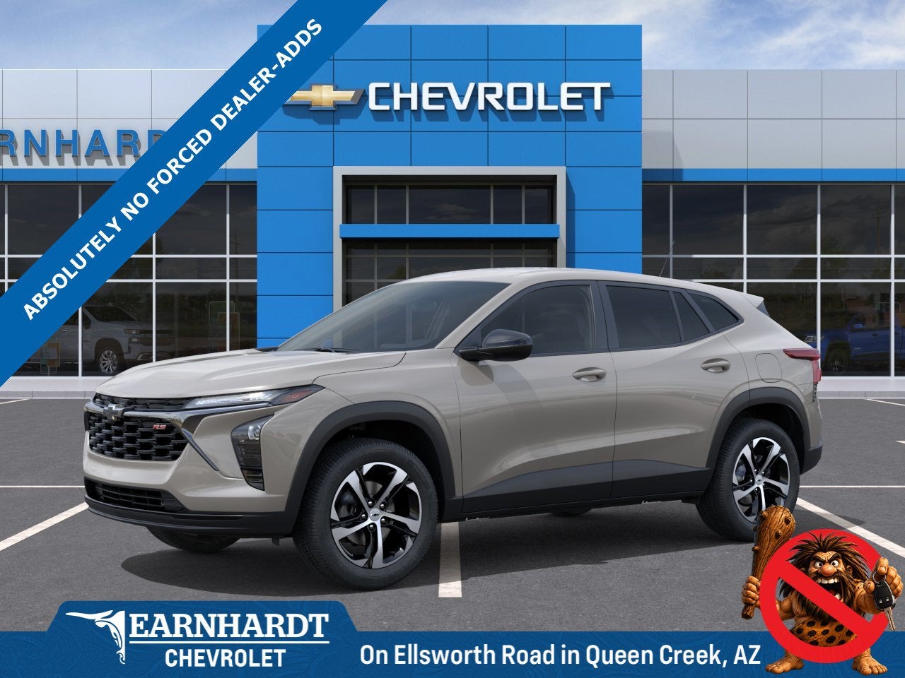 2026 Chevrolet Trax 1RS in White Sands — front three-quarter view